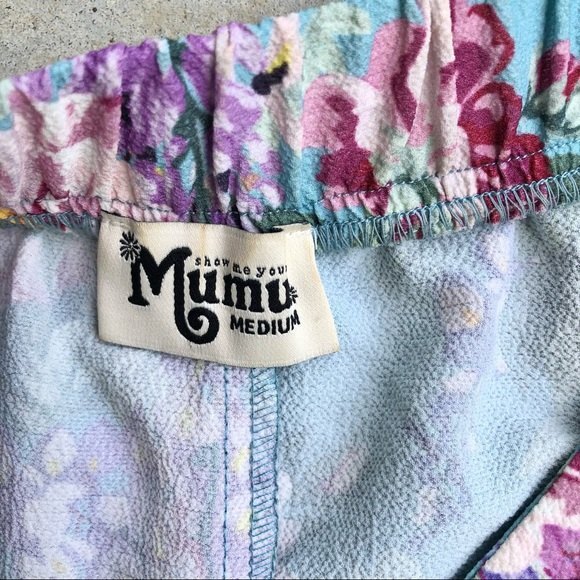 Show Me Your Mumu Midi Flirt Skirt Floral Print Darling Dolls Green Faux Wrap M - Picture 3 of 7